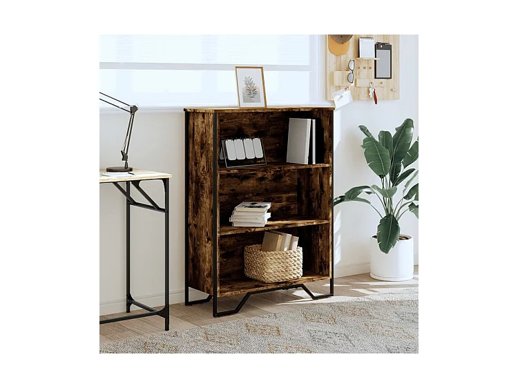 Bibliothèque chêne fumé 80x31x106 bois d'ingénierie