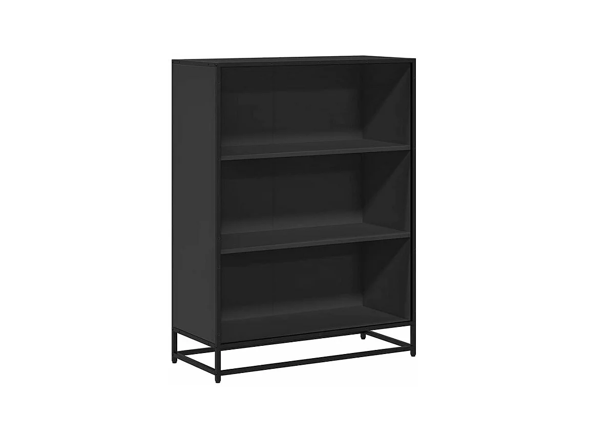 Bibliothèque noir 80,5x35x107,5 bois d'ingénierie
