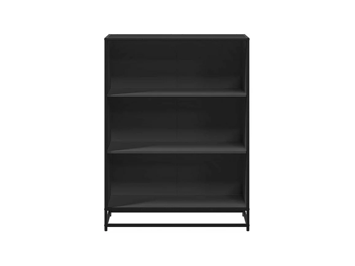 Bibliothèque noir 80,5x35x107,5 bois d'ingénierie