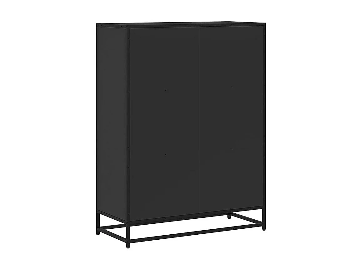 Bibliothèque noir 80,5x35x107,5 bois d'ingénierie