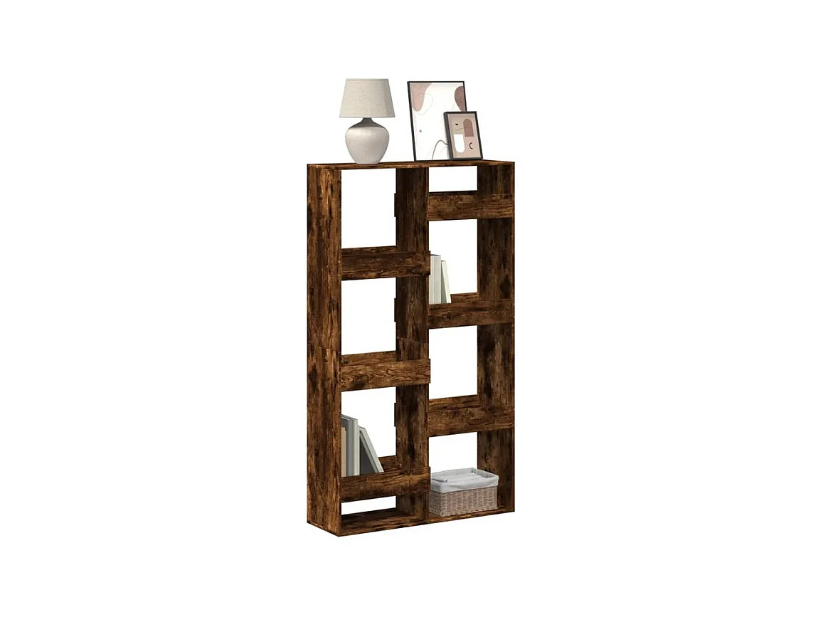 Bibliothèque chêne fumé 100x33x175 bois d'ingénierie