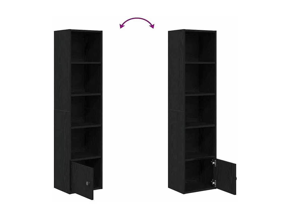 Bibliothèque chêne noir 31x24x127 bois d'ingénierie