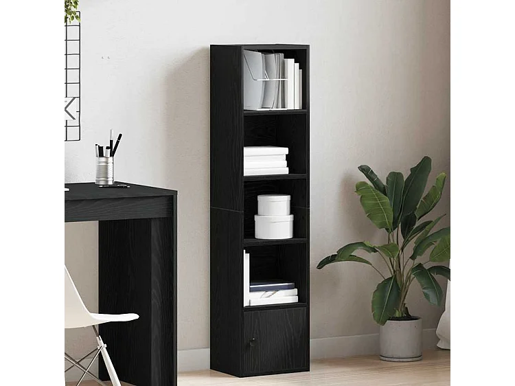 Bibliothèque chêne noir 31x24x127 bois d'ingénierie