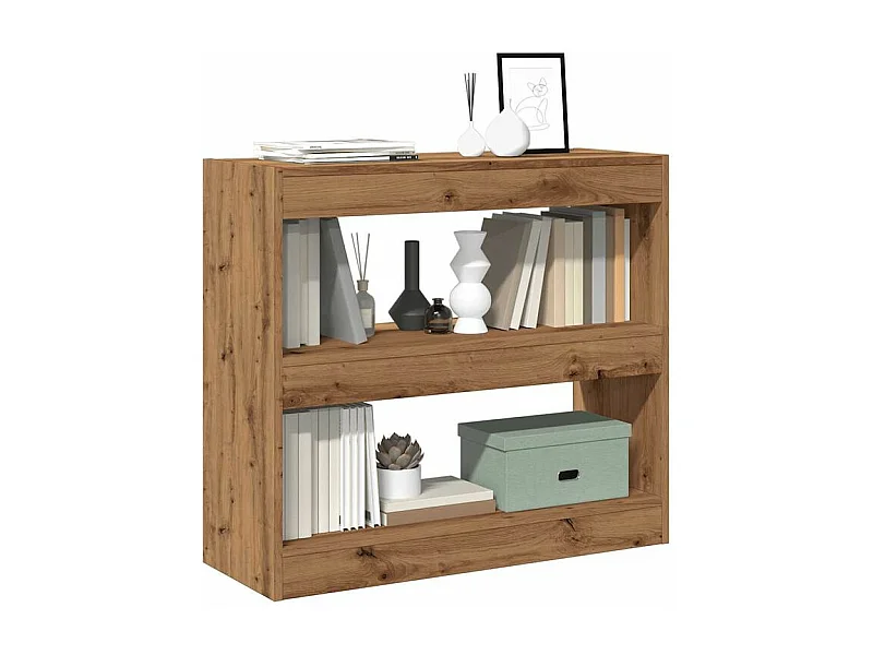 Bibliothèque-Séparateur de pièce chêne artisanal 80x30x72
