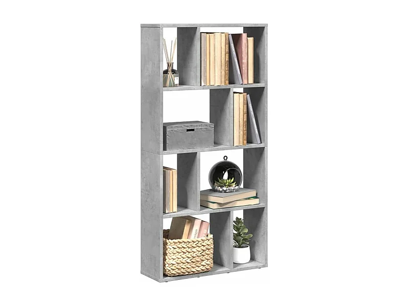 Bibliothèque gris béton 60x20x120 bois d'ingénierie