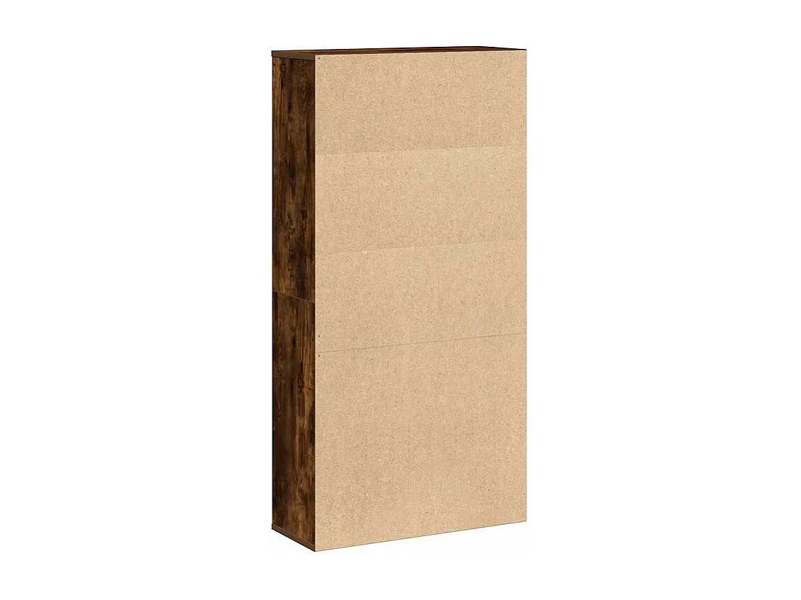 Bibliothèque chêne fumé 60x24x120 bois d'ingénierie