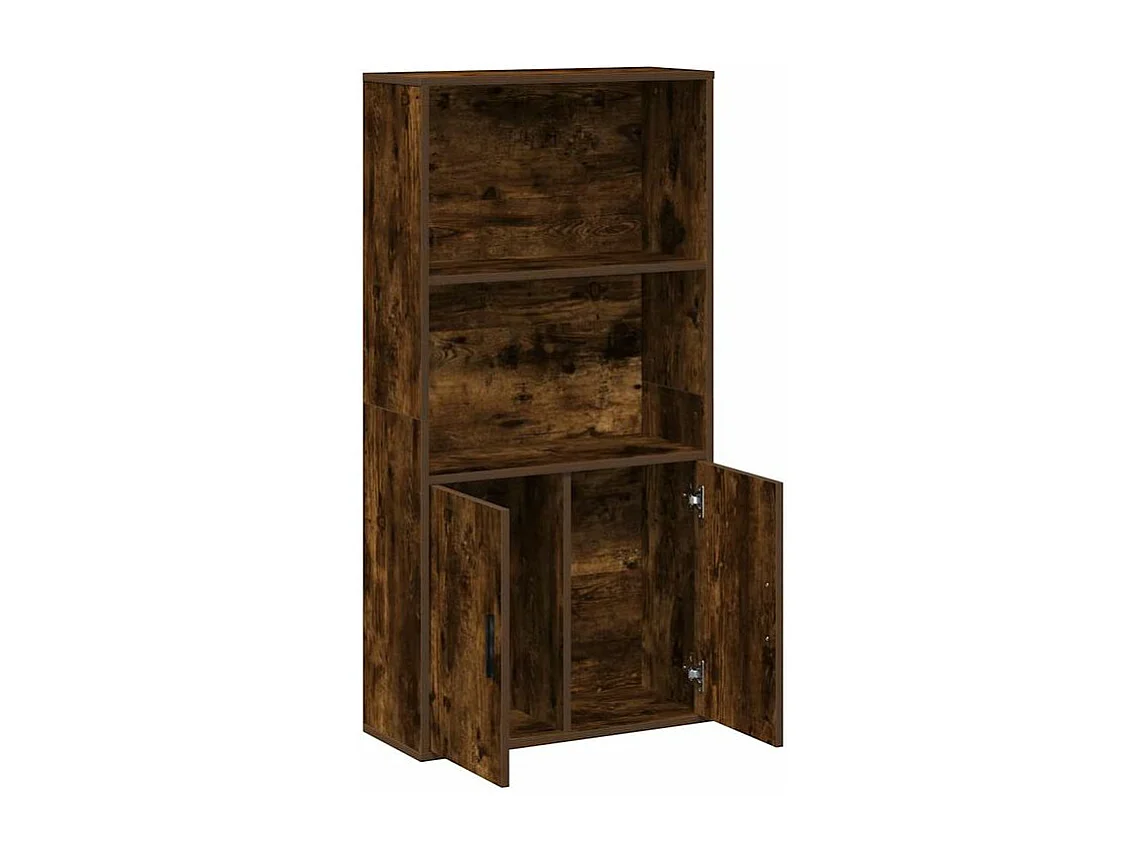 Bibliothèque chêne fumé 60x24x120 bois d'ingénierie