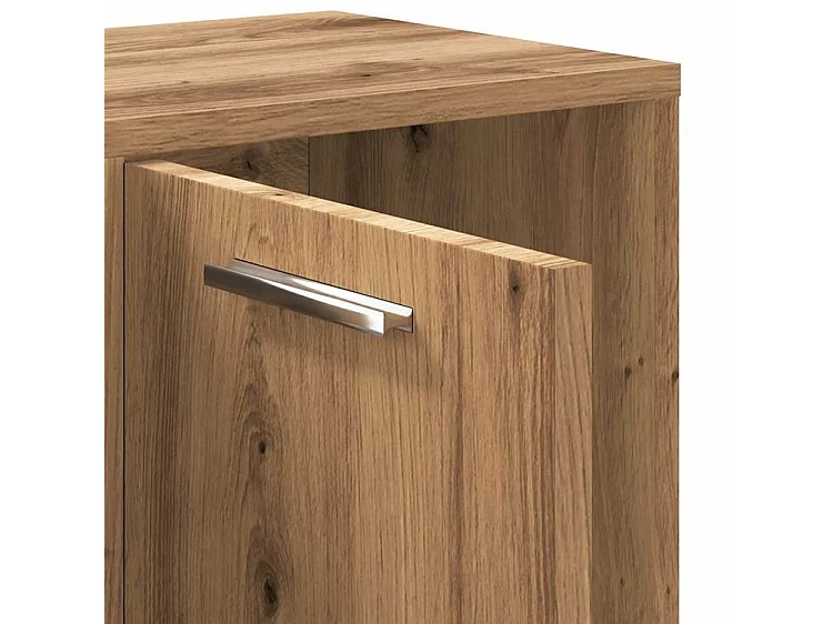 Bibliothèque chêne artisanal 90x28x90 bois d'ingénierie