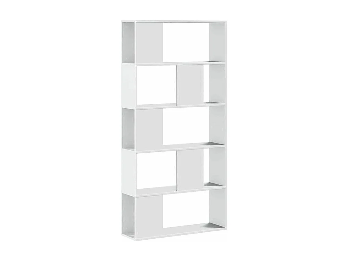 Bibliothèque 5 niveaux blanc 80,5x23,5x162,5 bois ingénierie