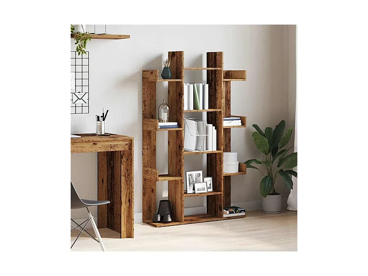 Bibliothèque vieux bois 86x25,5x140 bois d'ingénierie