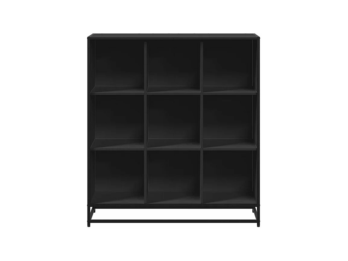 Bibliothèque noir 97,5x33x107,5 bois d'ingénierie et métal