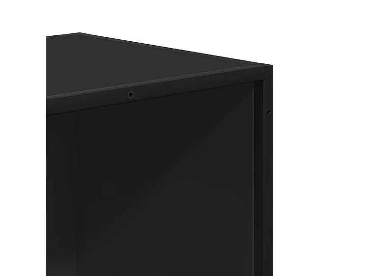Bibliothèque noir 97,5x33x107,5 bois d'ingénierie et métal