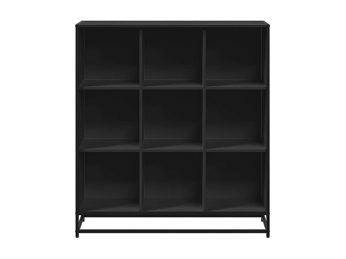 Bibliothèque noir 97,5x33x107,5 bois d'ingénierie et métal