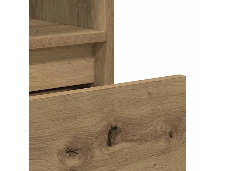 Bibliothèque chêne artisanal 36x30x171 bois d'ingénierie