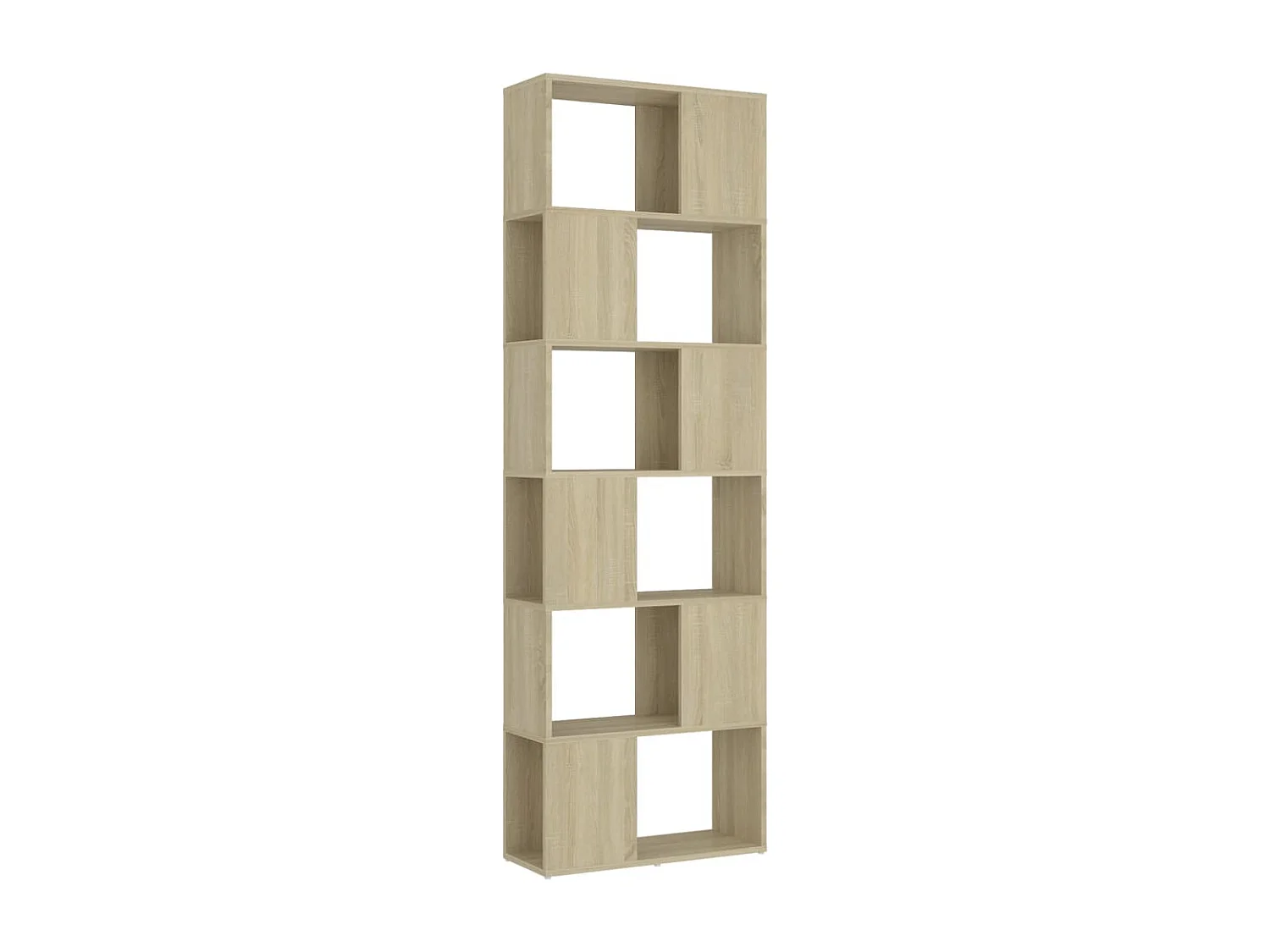 Bibliothèque séparateur en bois Mikola 60cm - Simple et moderne-Couleur Chêne clair