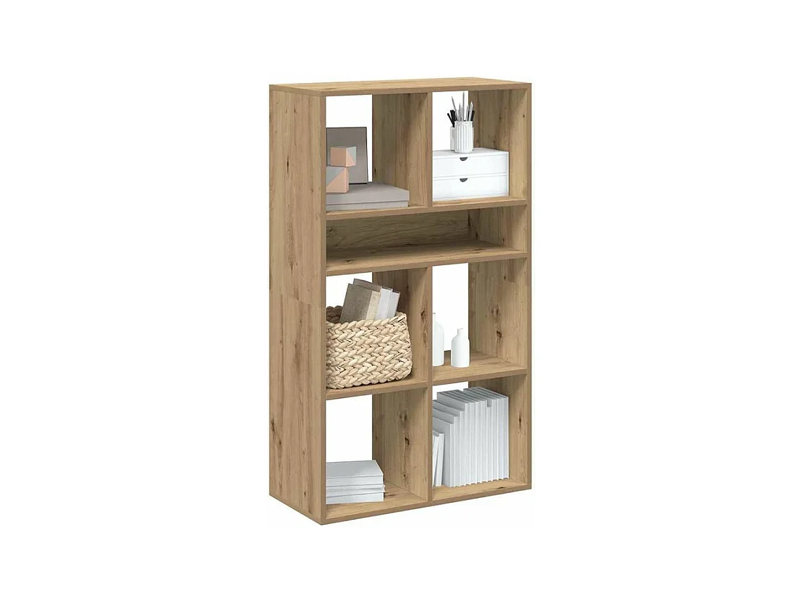 Bibliothèque chêne artisanal 66x31x112 bois d'ingénierie