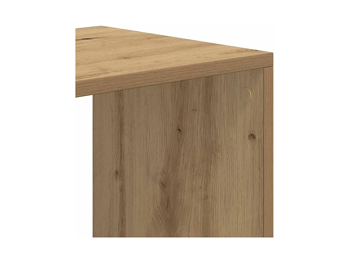 Bibliothèque chêne artisanal 66x31x112 bois d'ingénierie