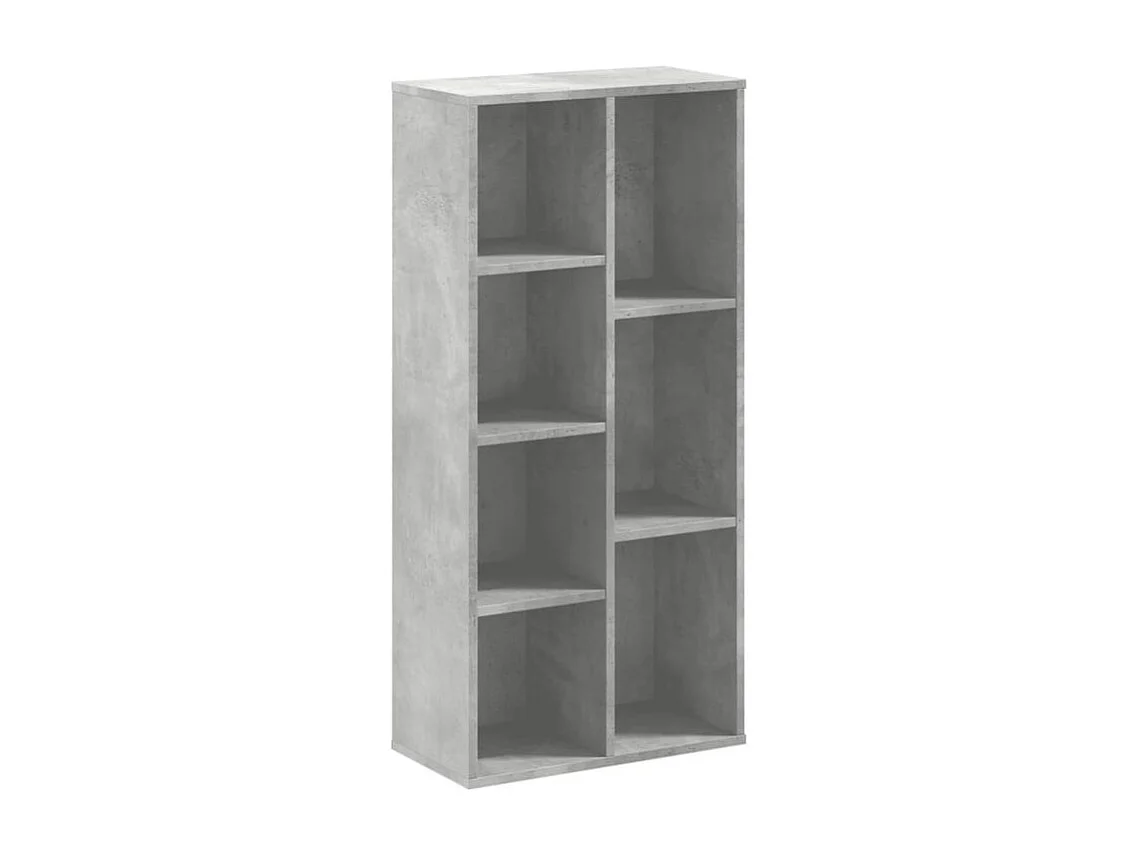 Bibliothèque gris béton 50x25x105 bois d'ingénierie