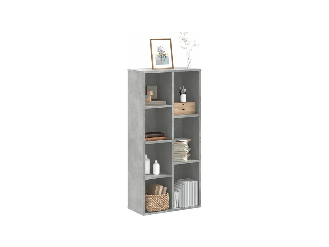 Bibliothèque gris béton 50x25x105 bois d'ingénierie