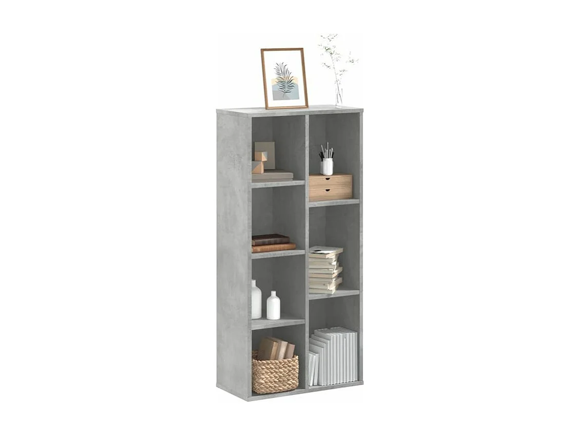 Bibliothèque gris béton 50x25x105 bois d'ingénierie