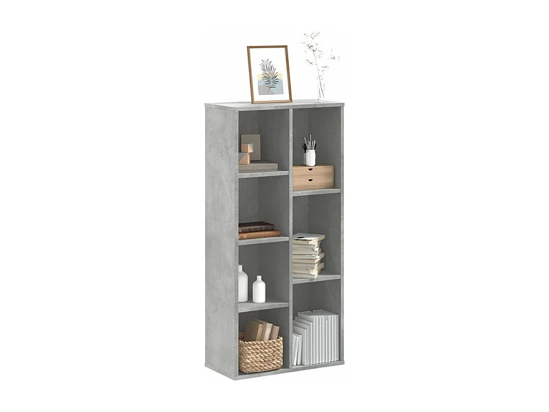 Bibliothèque gris béton 50x25x105 bois d'ingénierie