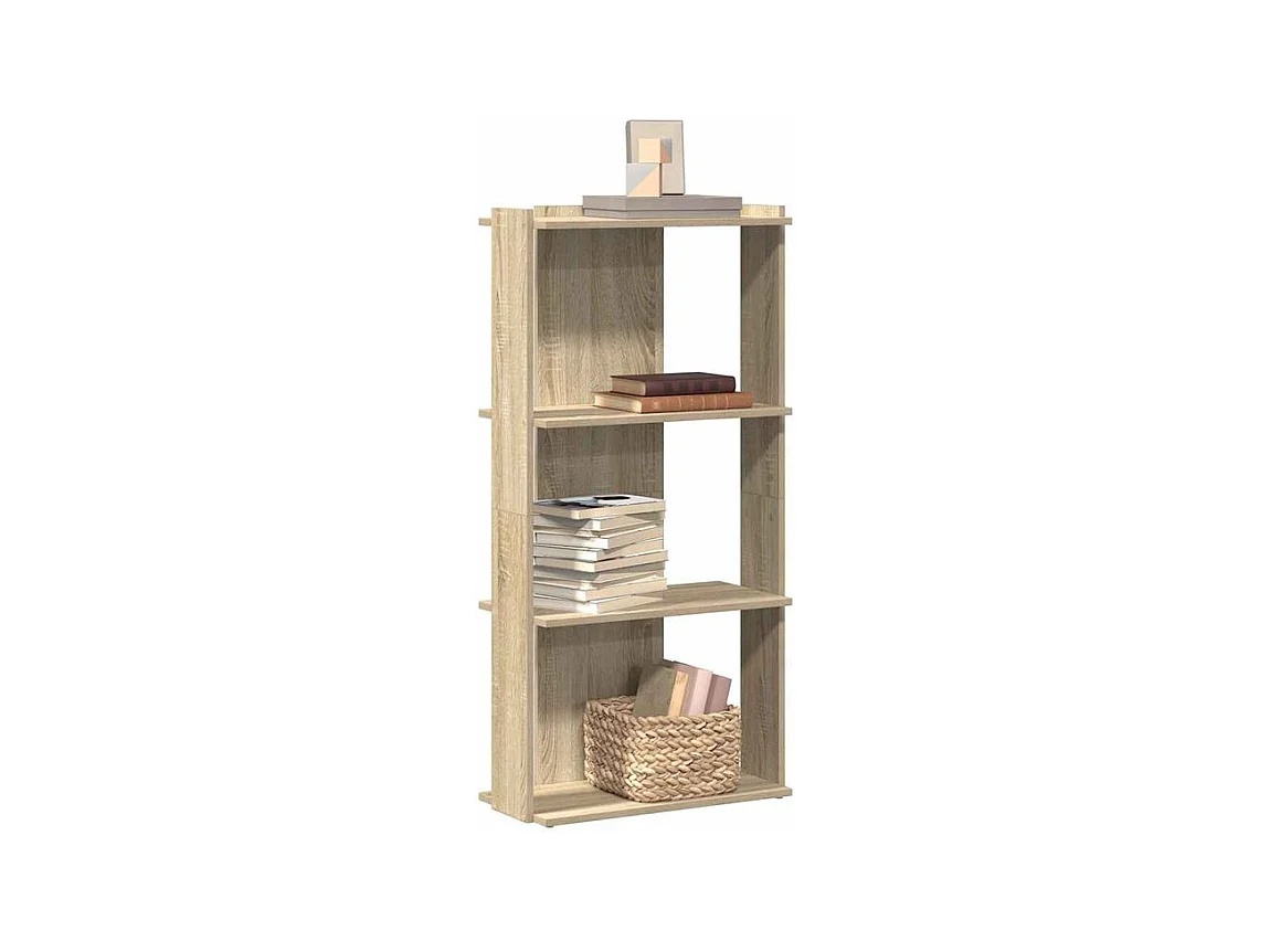Bibliothèque à 3 niveaux chêne sonoma 60x30x120