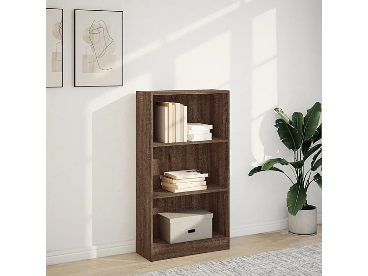 Bibliothèque chêne marron 60x24x109 bois d'ingénierie