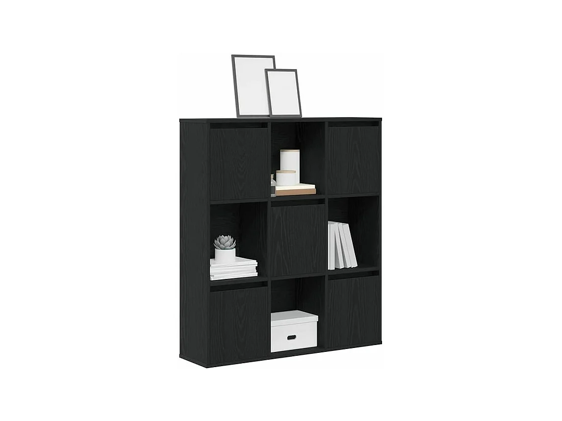 Meuble de rangement Kate 89cm - 4 niches 5 portes-Couleur Noir