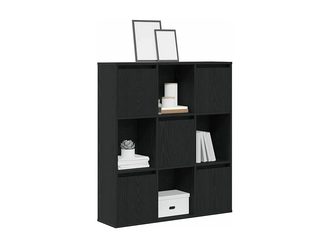 Meuble de rangement Kate 89cm - 4 niches 5 portes-Couleur Noir