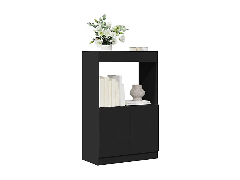 Buffet haut noir 63x33x100 bois d'ingénierie