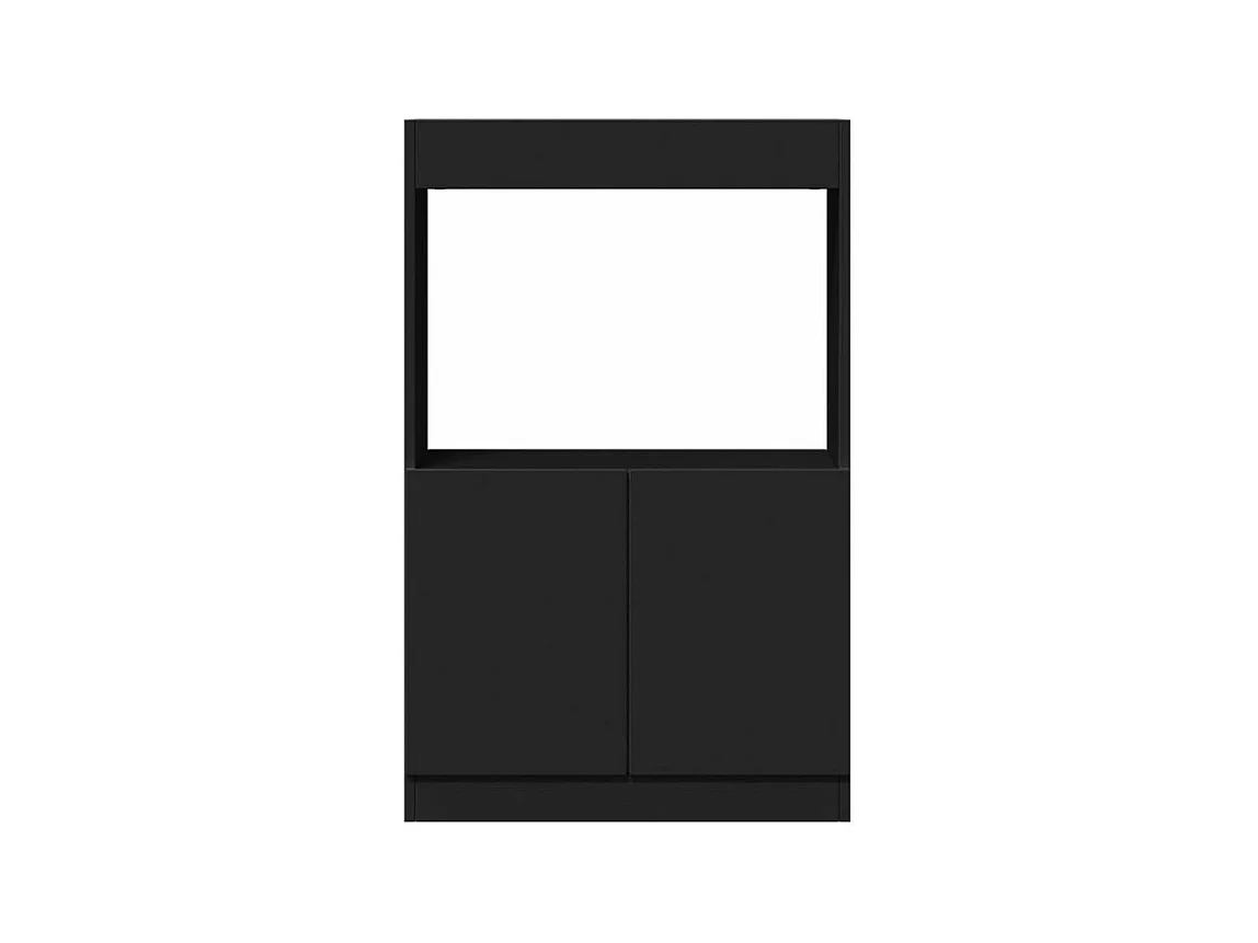 Buffet haut noir 63x33x100 bois d'ingénierie