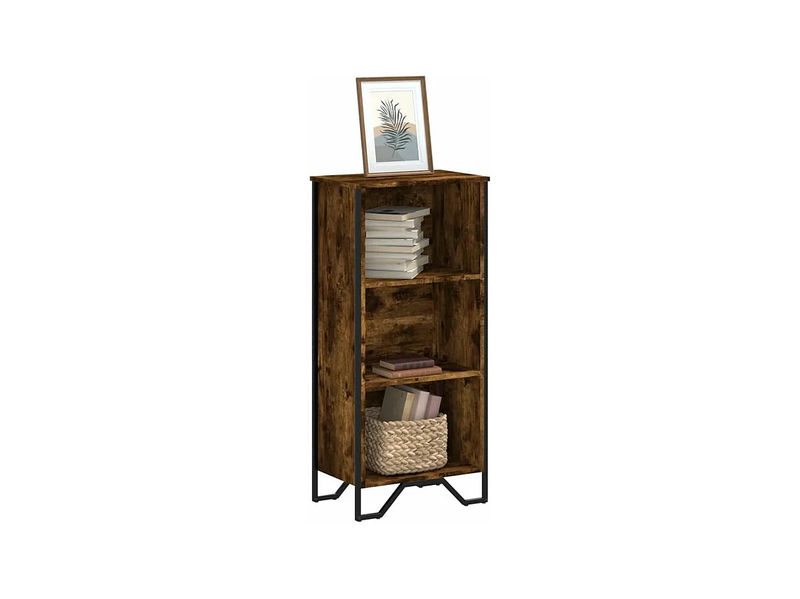 Bibliothèque chêne fumé 50x31x106 bois d'ingénierie