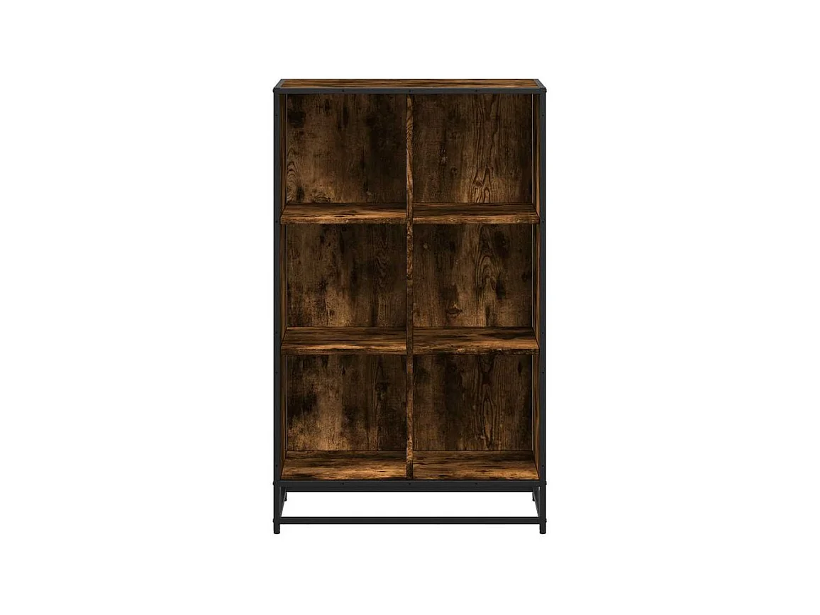 Bibliothèque chêne fumé 65,5x33x107,5 bois d'ingénierie