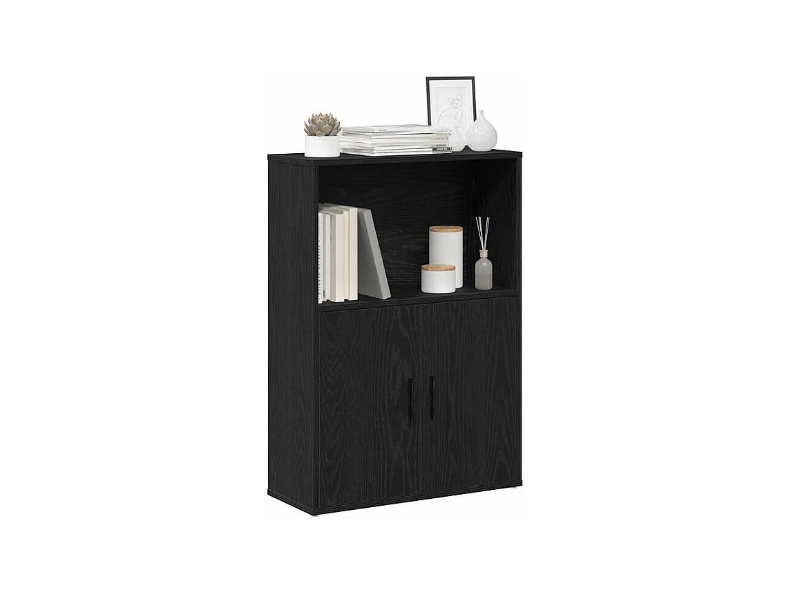 Bibliothèque chêne noir 60x24x85 bois d'ingénierie