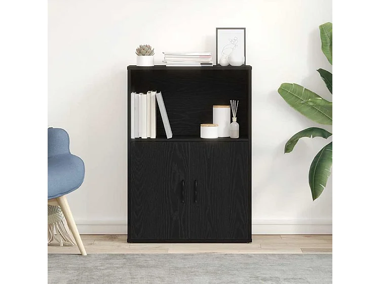 Bibliothèque chêne noir 60x24x85 bois d'ingénierie