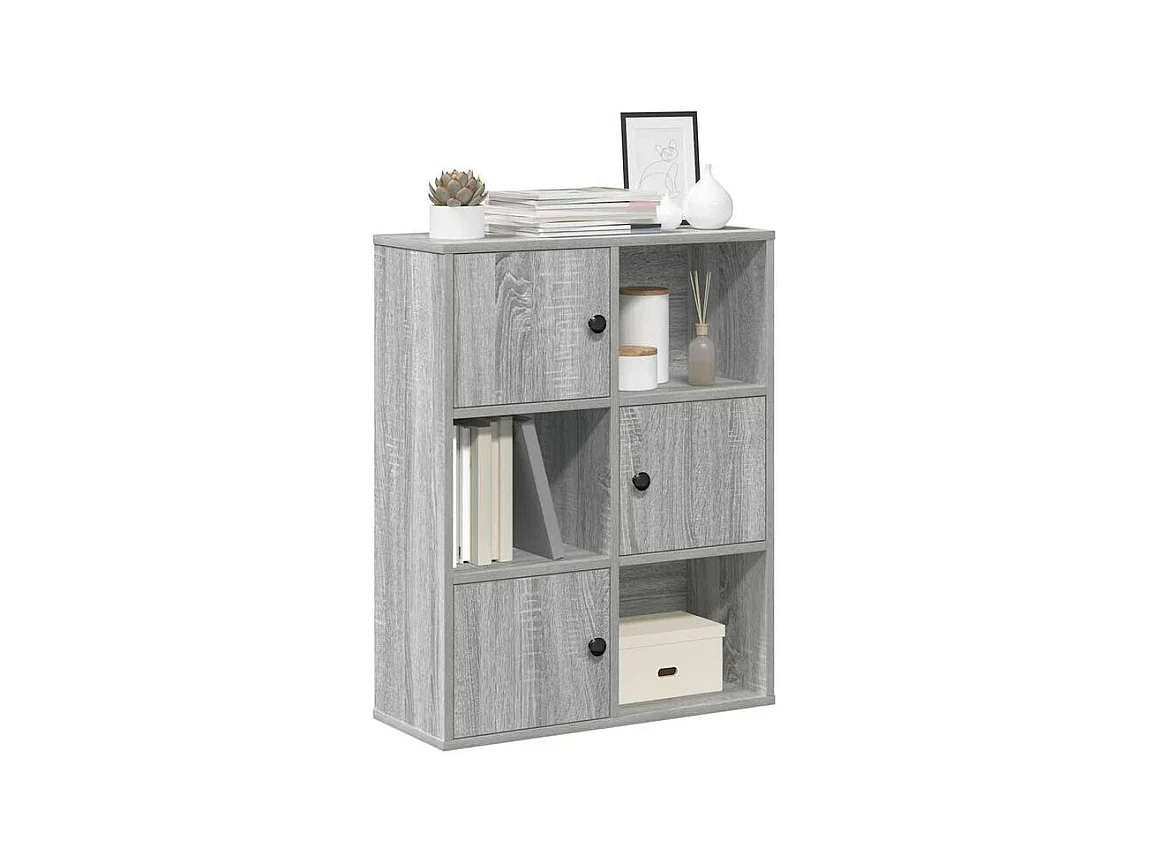 Bibliothèque sonoma gris 60x24x76,5 bois d'ingénierie