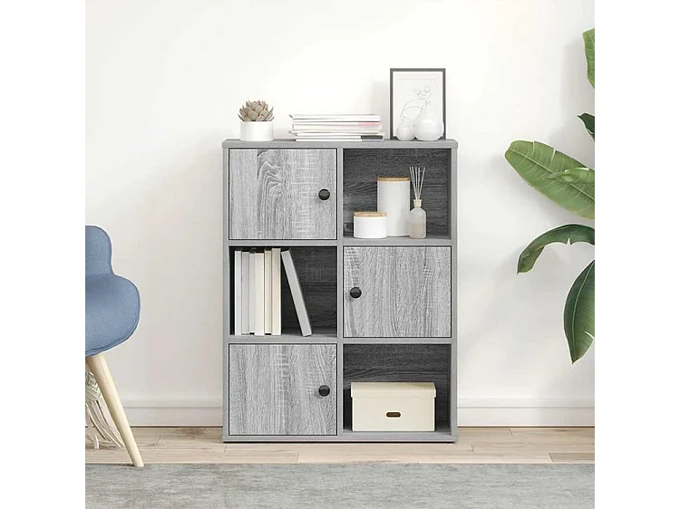 Bibliothèque sonoma gris 60x24x76,5 bois d'ingénierie