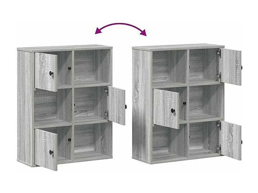 Bibliothèque sonoma gris 60x24x76,5 bois d'ingénierie