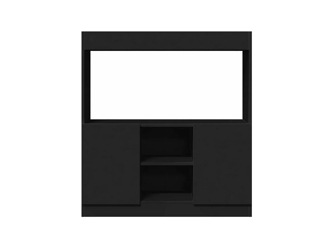 Buffet haut noir 92x33x100 bois d'ingénierie