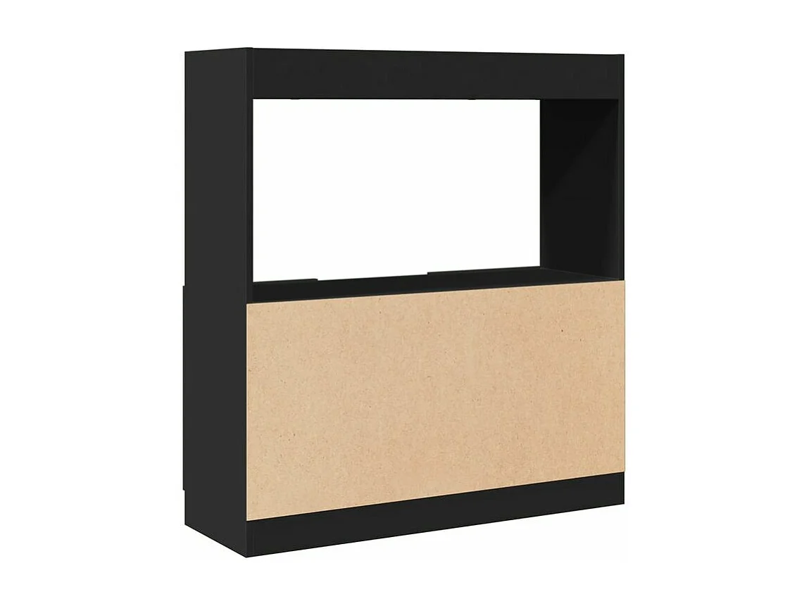 Buffet haut noir 92x33x100 bois d'ingénierie