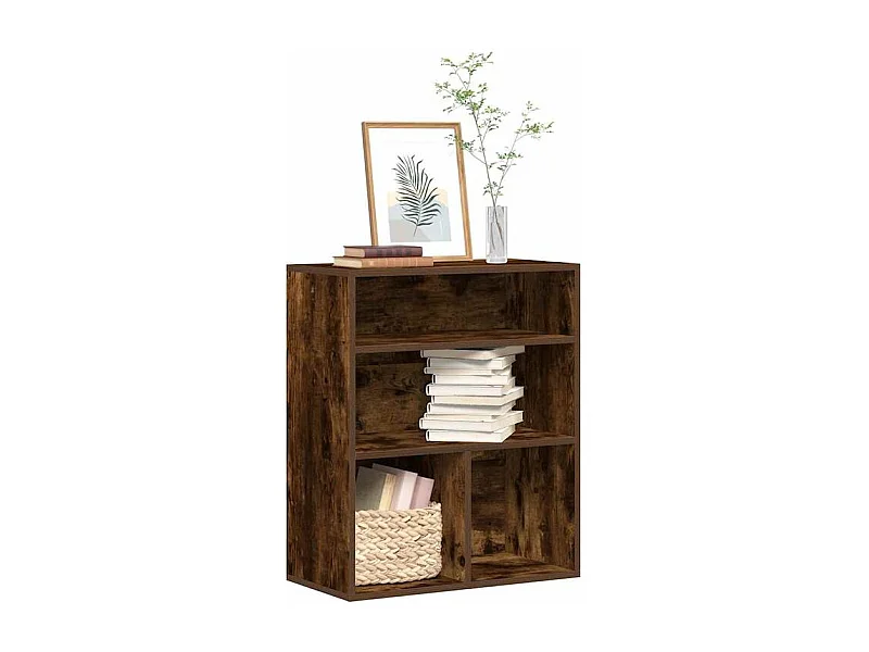 Bibliothèque chêne fumé 60x30x71,5 bois d'ingénierie