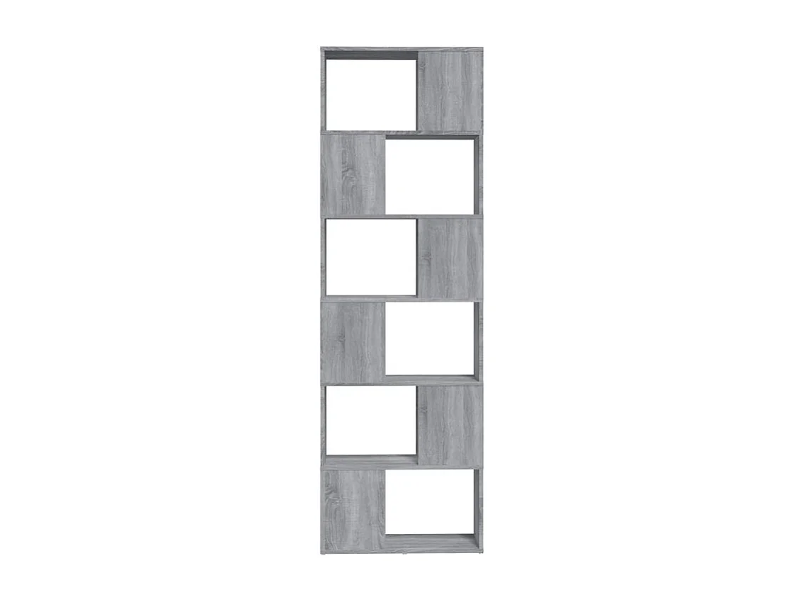 Bibliothèque séparateur en bois Mikola 60cm - Simple et moderne-Couleur Chêne gris