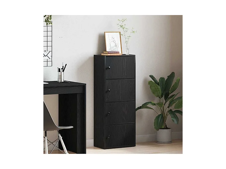 Bibliothèque chêne noir 40x24x102 bois d'ingénierie