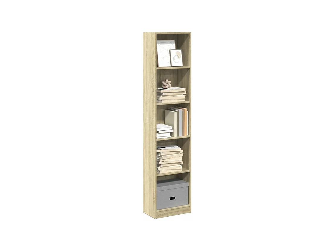 Bibliothèque chêne sonoma 40x24x176 bois d'ingénierie