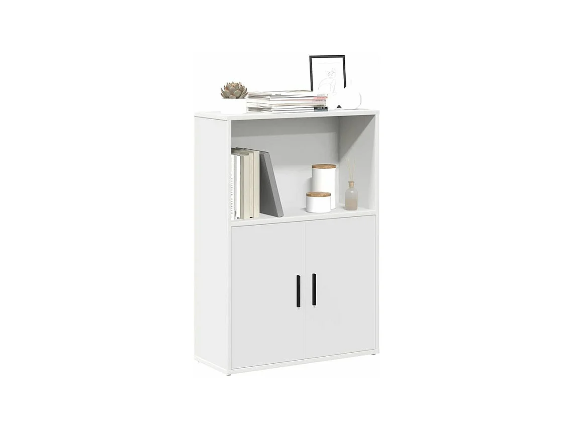 Bibliothèque blanc 60x24x85 bois d'ingénierie