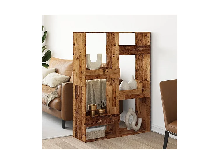 Cloison de séparation vieux bois 100x33x135 bois d'ingénierie