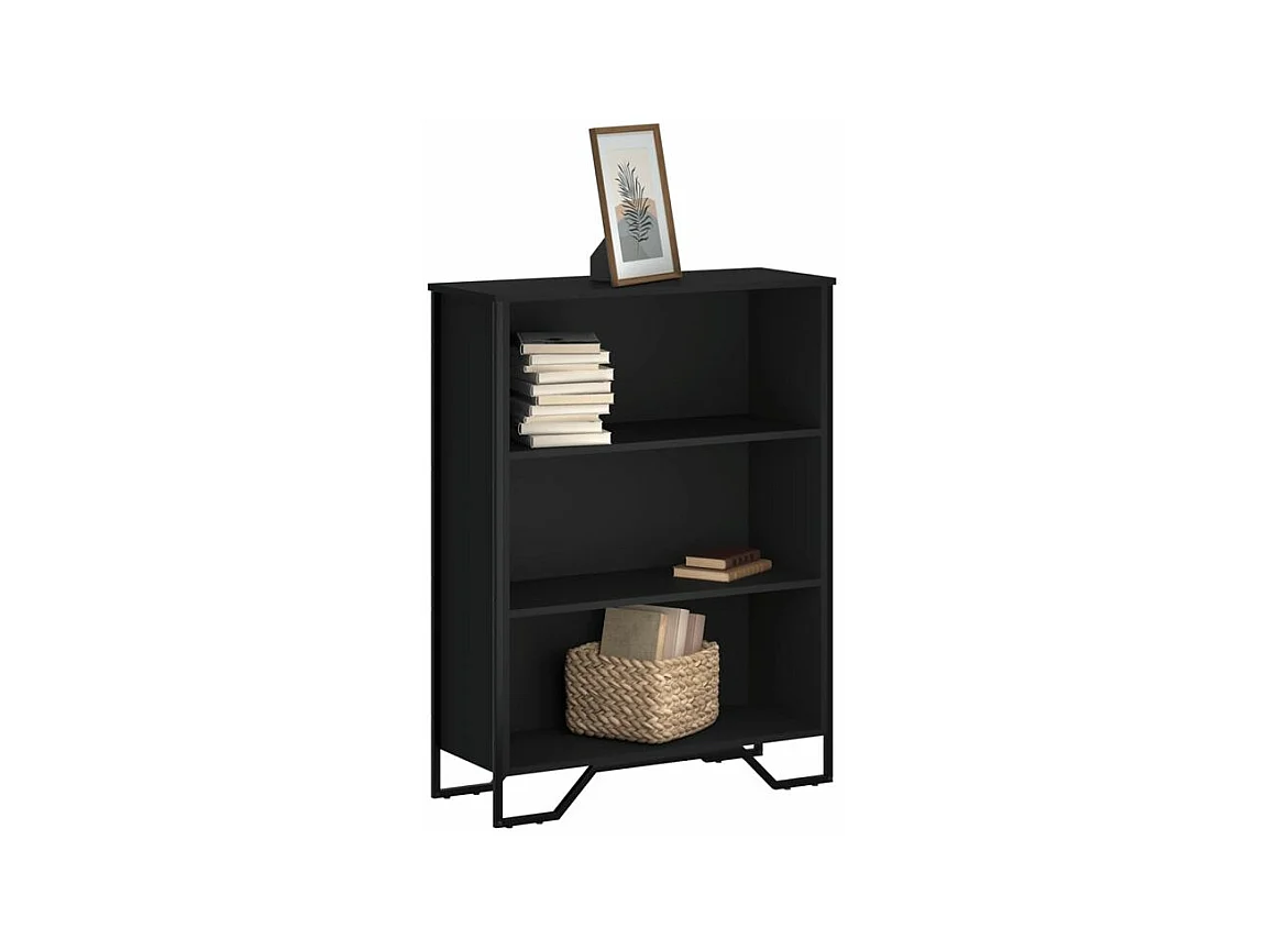 Bibliothèque noir 80x31x106 bois d'ingénierie