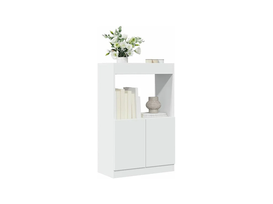 Buffet haut blanc 63x33x100 bois d'ingénierie