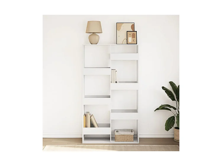 Bibliothèque blanc 100x33x175 bois d'ingénierie