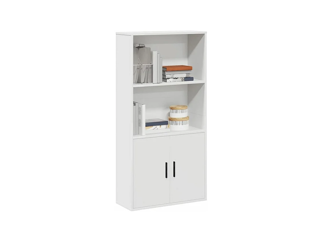 Bibliothèque blanc 60x24x120 bois d'ingénierie